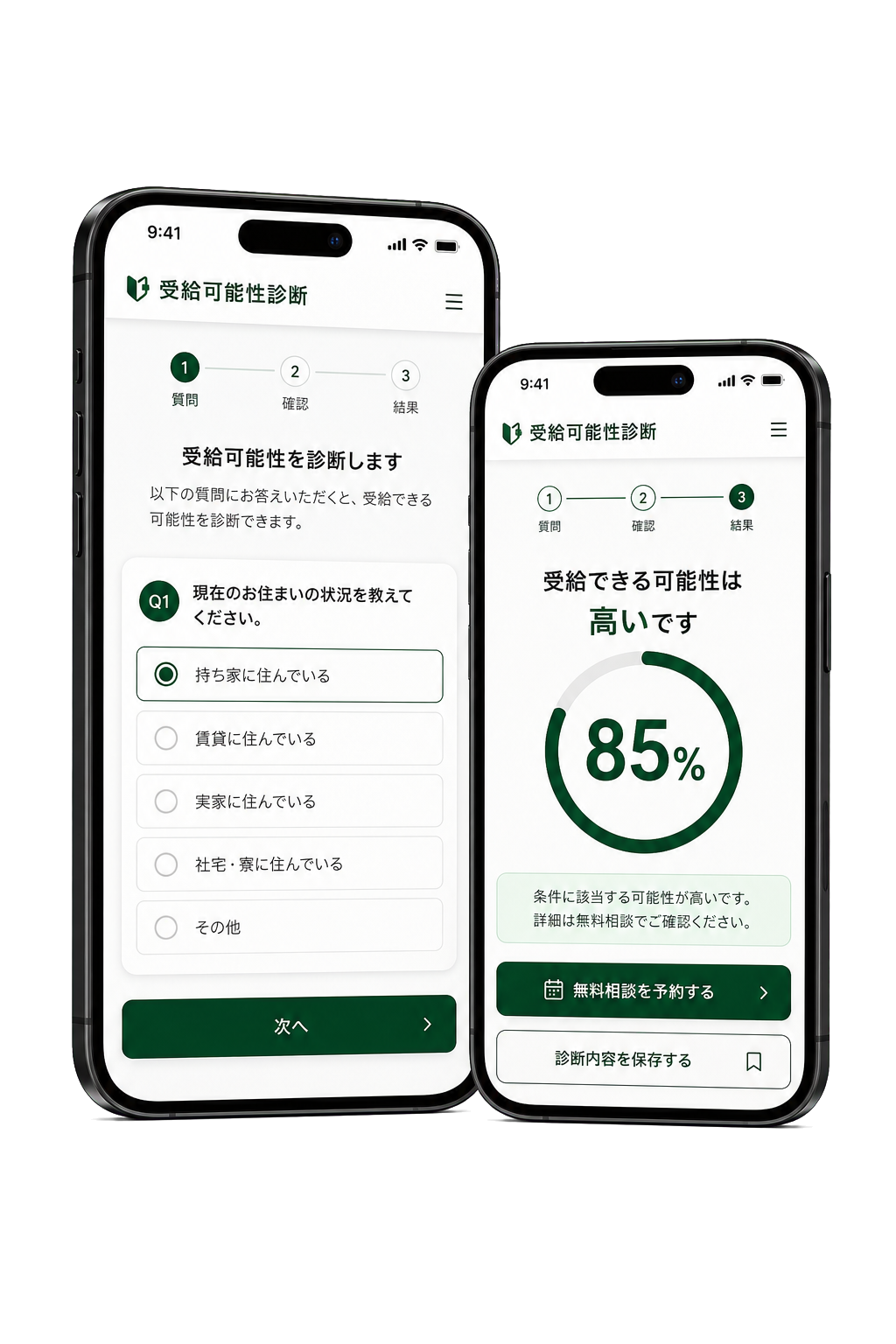 給付金受給診断のイメージ